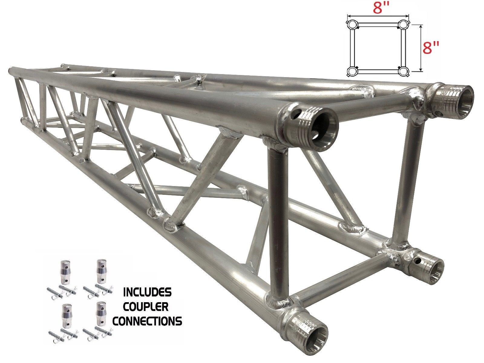 LK-SAT1.5 1.5 Meter (4.92 ft.) 8" Diameter 1.25" Tubing Square Aluminum Truss Section