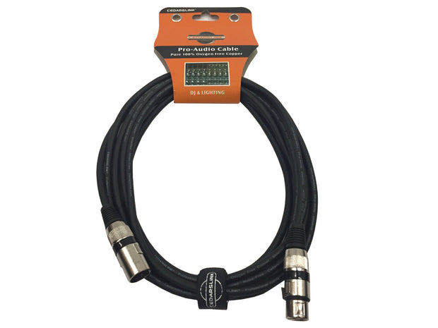 LK-DMX-15FT Premium DMX 100% Copper Cable 3-Pin Shielded Lighting XLR Male-Female