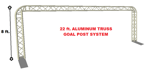 Complete 22ft Square Aluminum Truss Goal Post Lighting System DJ Lights Speakers