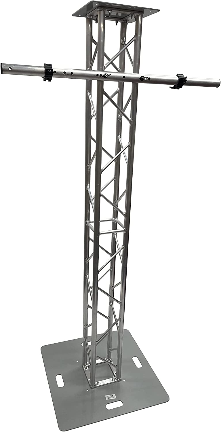 6.56 FT Aluminum Plasma TV Mount Stand Stage DJ Lighting Truss Totem 8"x8" Truss Jumbo 26"x26" Ultra Sturdy Base Plate! Perfect TV Mount