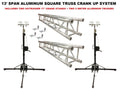 Two 17' Crank Up Stands With Two 6.56' Square Aluminum Truss Segments Package
