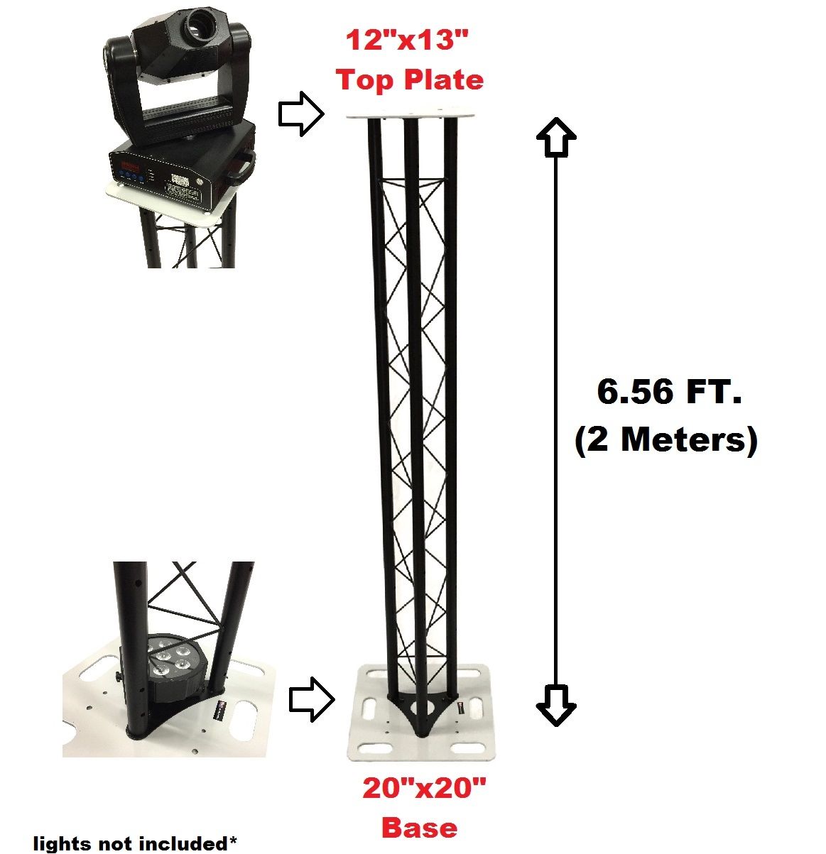 CedarsLink 6.56 FT 2 Meter Triangle Stage/Club DJ Lighting Truss Tower Totem