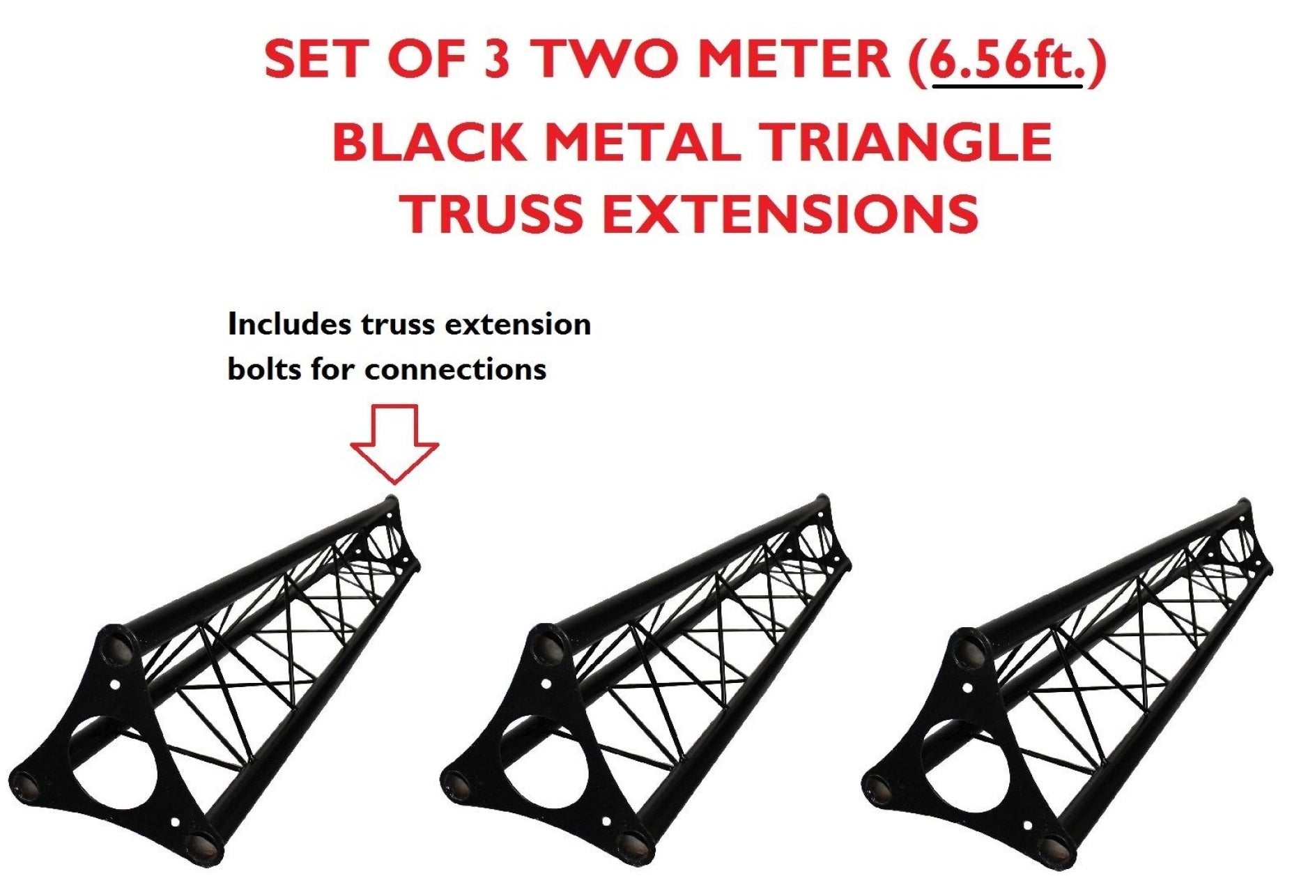 Three LK-ARCH1 6.56' (2M) Wide Triangular Trussing Mobile DJ Lighting Bolt Truss System Truss