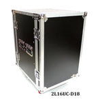2L16UC-D18 Sixteen U Two Lid Flight Case With Locking Casters