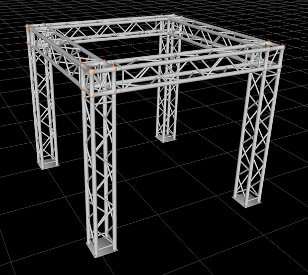 8.5ft x 8.5ft x 8.5ft Exhibition Module Tradeshow Square Booth Truss Display System Package