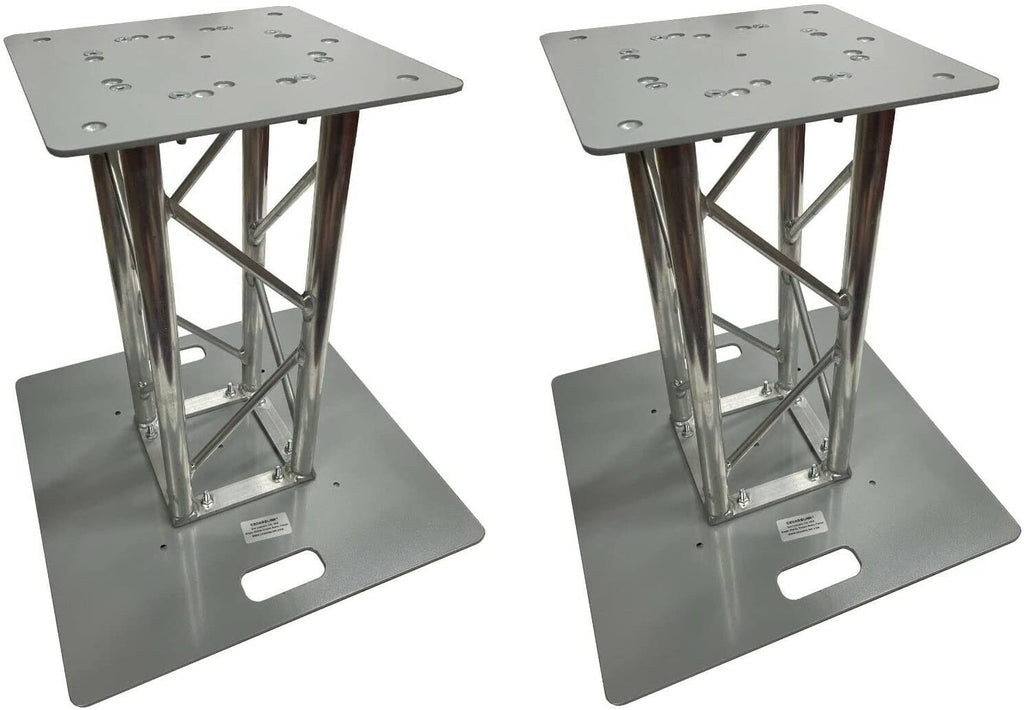 Two (2) 2 DJ Lighting 1.64 ft 0.5M Bolted Aluminum 8"x8" Truss Light Weight Dual Totem System
