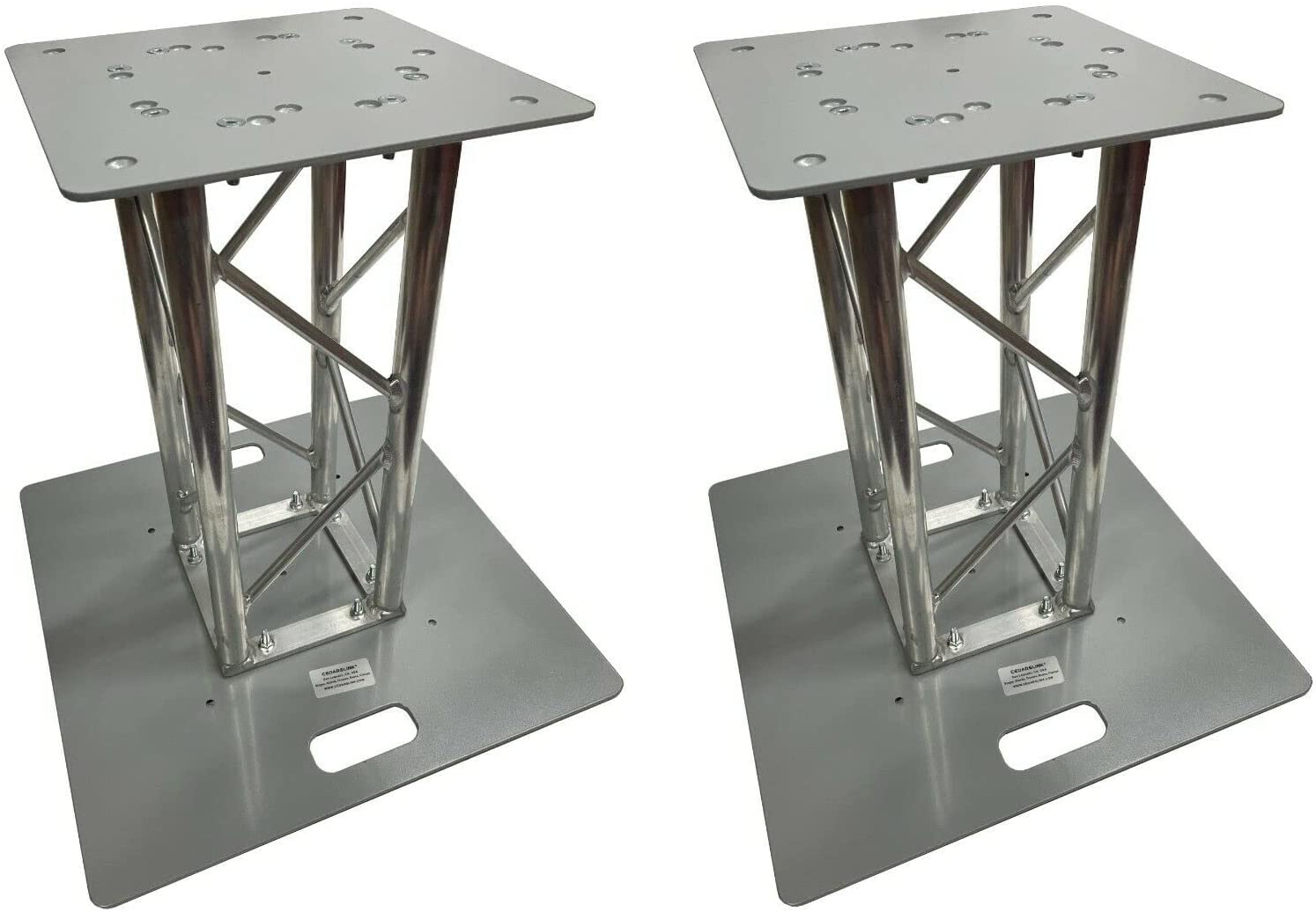 Two (2) 2 DJ Lighting 1.64 ft 0.5M Bolted Aluminum 8"x8" Truss Light Weight Dual Totem System