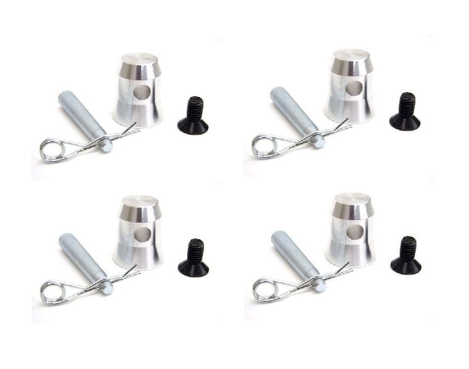 Set of Four Half Couplers With Pins And Clips for Square Aluminum Truss Sections