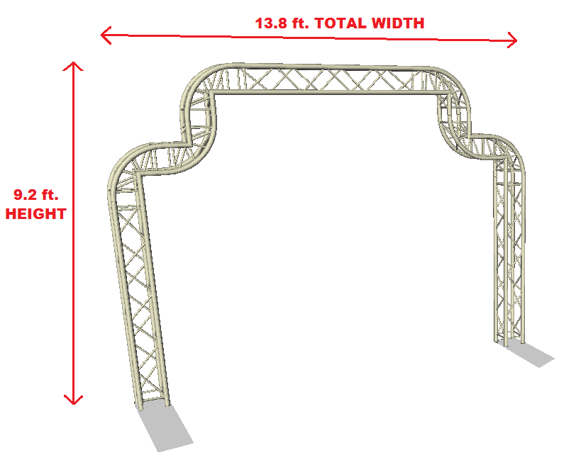 Complete Square Aluminum Truss Goal Post Lighting System DJ Lights Speakers