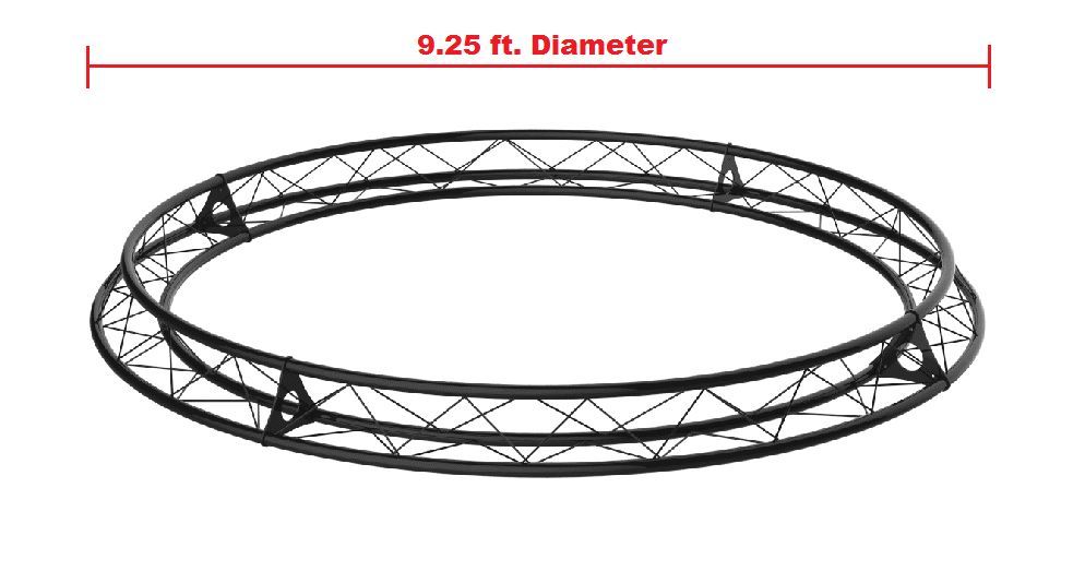 9.25' Diameter Tri-Truss 1.5" Piping 4 Sections Circle 9.25Ft Trussing 10" Width