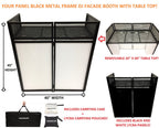 BEAST-7 DJ Event Facade White/Black Scrim Metal Frame Booth + 20" x 40" Flat Table Top