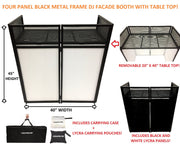 BEAST-7 DJ Event Facade White/Black Scrim Metal Frame Booth + 20" x 40" Flat Table Top