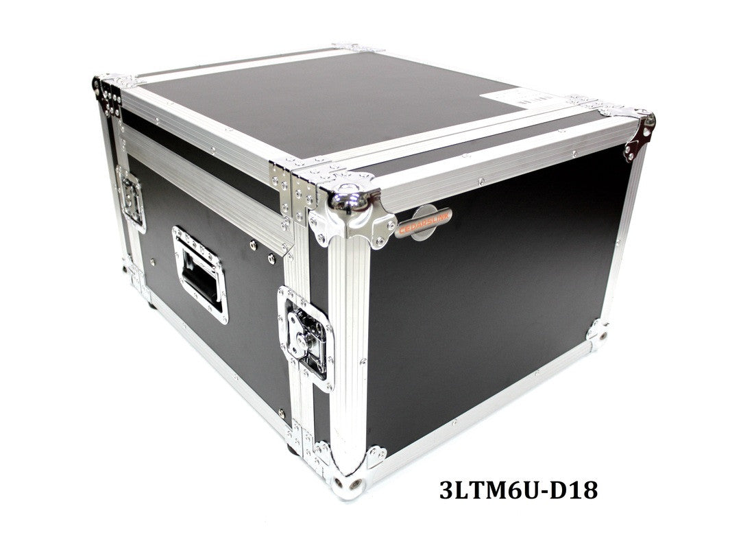 3LTM6U-D18 Six U Three Lid Flight Case With Adjustable Top Rails