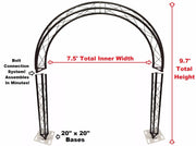 Black Truss Arch Kit Rounded 9.7 ft. Height Mobile Portable DJ Lighting System Metal Bolts