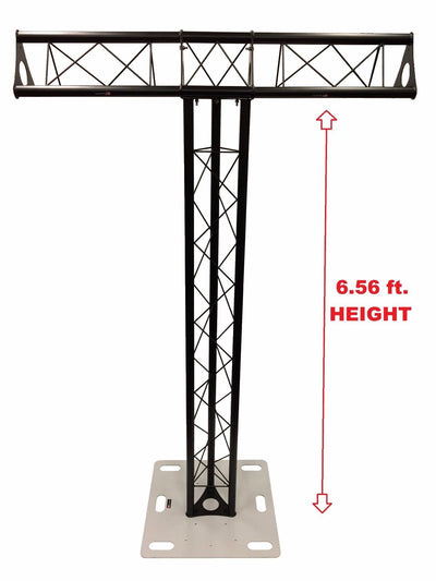 Totem 2m 6.56ft Black Triangle Metal Truss Tower + Base Vertical T-Truss System