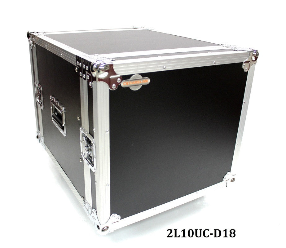 2L10UC-D18 Ten U Two Lid Flight Case With Locking Casters