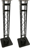 (2) Black 5.7 ft DJ Lighting Truss Light Weight Dual Totem System