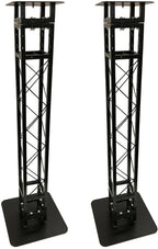 (2) Black 5.7 ft DJ Lighting Truss Light Weight Dual Totem System