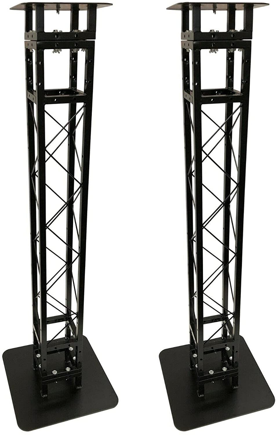 (2) Black 5.7 ft DJ Lighting Truss Light Weight Dual Totem System