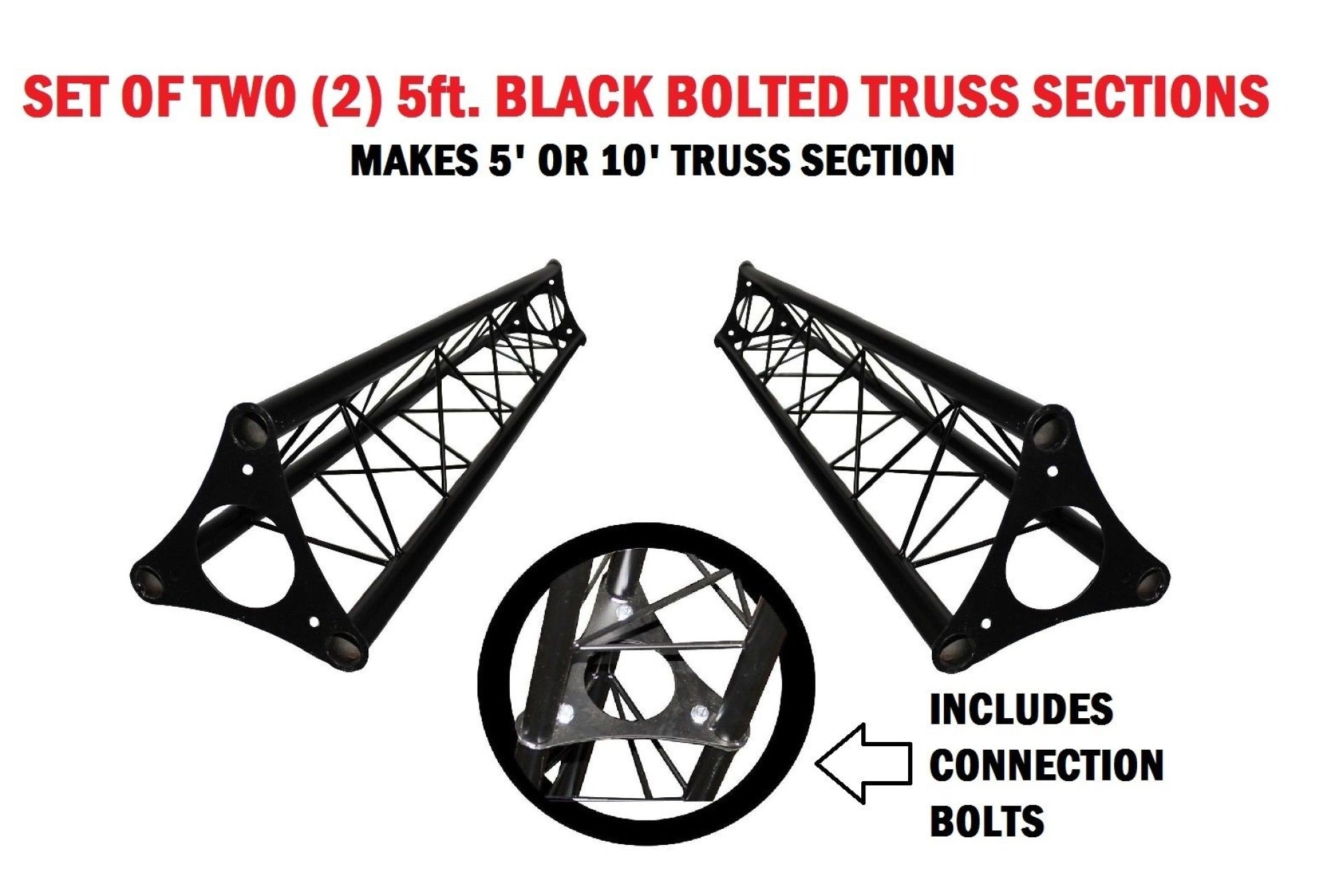 Two LK-L5FA 4.92' (1.5M) Wide Triangular Trussing Mobile DJ Lighting Bolt Truss System Truss