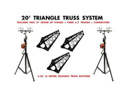 Two 14' Crank Up Stands+Three 6.56ft 2 meter Metal Bolt Triangle Truss Segments