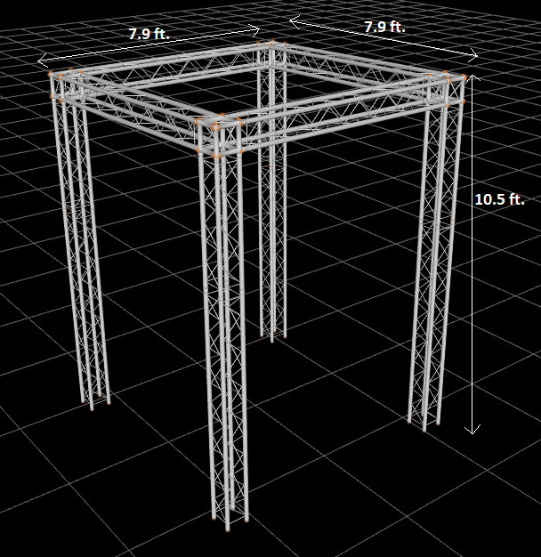 7.9 ft W x 7.9 ft L x 10.5 ft H Aluminum Outdoor Seating Trussing Structure