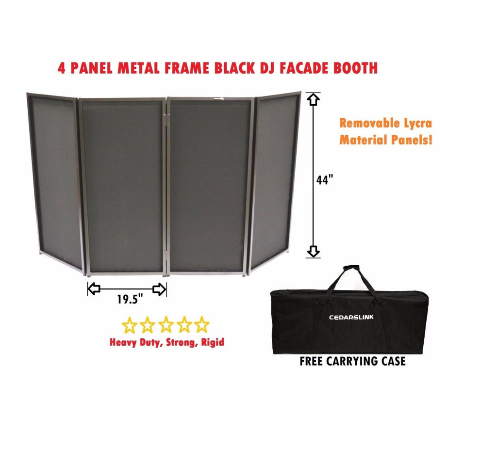BEAST-4B DJ Event Facade Black Scrim Metal Frame Booth + Travel Bag Case