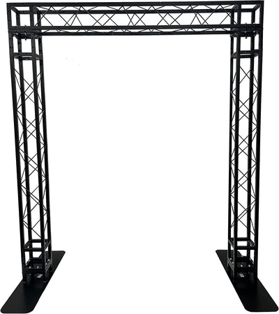 Black Square Metal Arch Truss 8 Ft. Width 7 ft. Height Portable DJ Lighting System Mobile Simple Bolt Connections