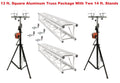 Two 14' Crank Up Stands With Two 6.56' Square Aluminum Truss Segments Package