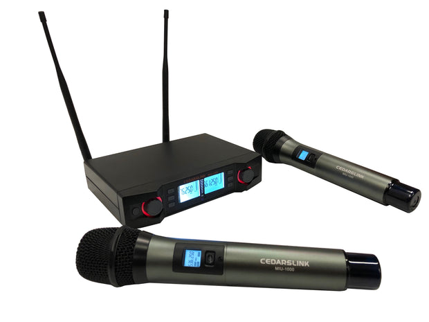 MIU-1000 Professional Dual UHF Wireless Microphone System