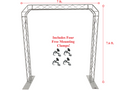ARCH-SA2 Silver Truss Arch Kit 7.6FT Height Mobile Portable DJ Lighting System Metal Arch