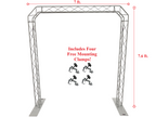 ARCH-SA2 Silver Truss Arch Kit 7.6FT Height Mobile Portable DJ Lighting System Metal Arch
