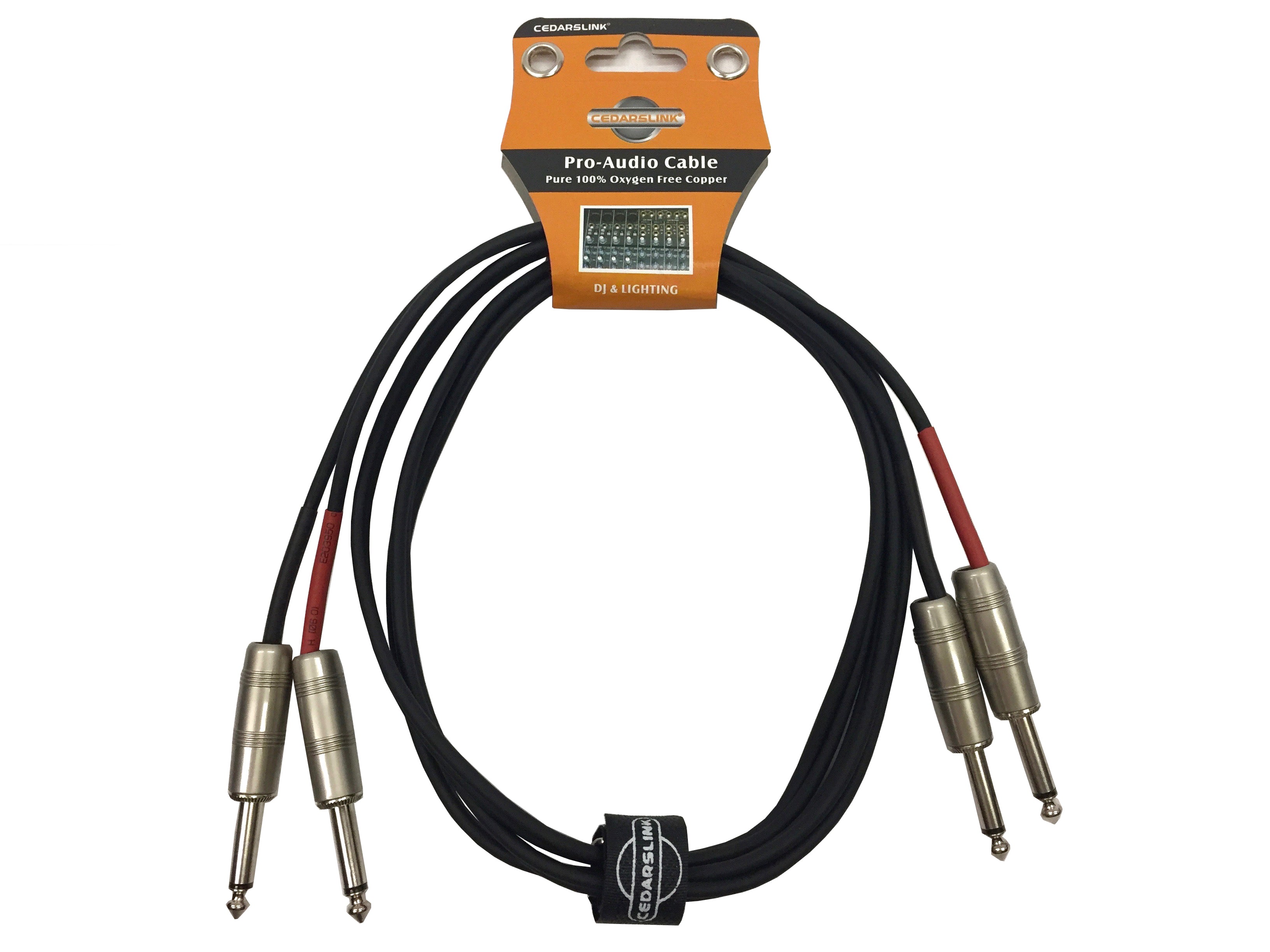 LK-1/4TS to 1/4S 6FT Premium Metal Dual 1/4"-Dual 1/4" 100% Copper Cable Shielded