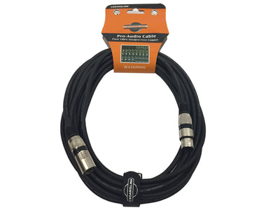LK-DMX-25FT Premium DMX 100% Copper Cable 3-Pin Shielded Lighting XLR Male-Female