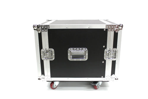 2L10UC-D18 Ten U Two Lid Flight Case With Locking Casters