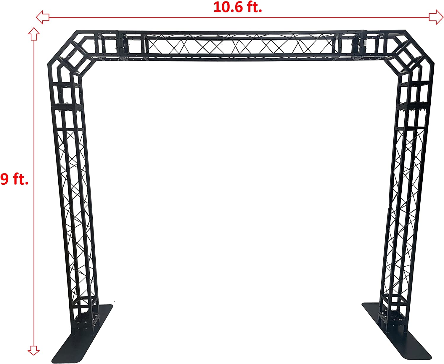 BLACK TRUSS ARCH KIT 10.6 FT Wide 9 FT High Mobile Portable DJ Lighting System