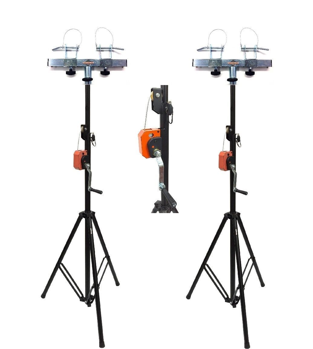 Two 10' Crank Up Stands+Four 5ft. Metal Bolt Connection Triangle Truss Segments