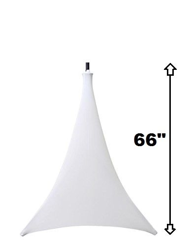 White Triple Sided Cloth Speaker Stand Stretch Tripod Cover, DJ Scrim +FREE Bag