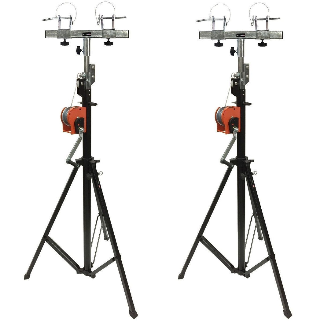 Two 14' Crank Up Stands With Two 8.20' Square Aluminum Truss Segments Package