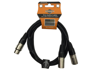 LK-XLRY6 6 Ft Premium Sinlgle XLR Female-Dual XLR Male 100% Copper Cable 3-Pin Shielded Y Cable
