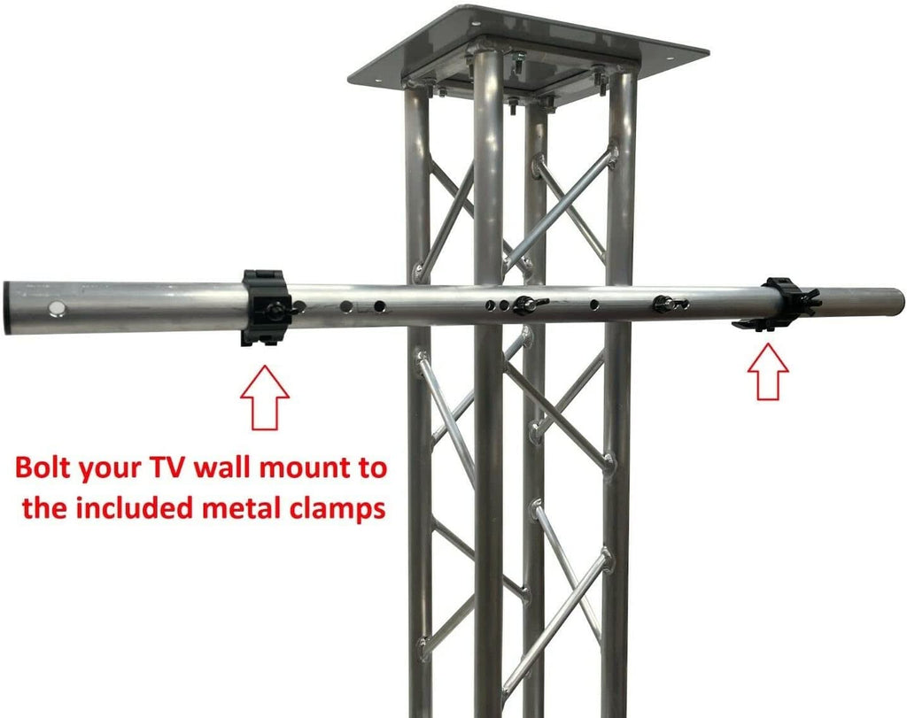 6.56 FT Aluminum Plasma TV Mount Stand Stage DJ Lighting Truss Totem 8"x8" Truss Jumbo 26"x26" Ultra Sturdy Base Plate! Perfect TV Mount