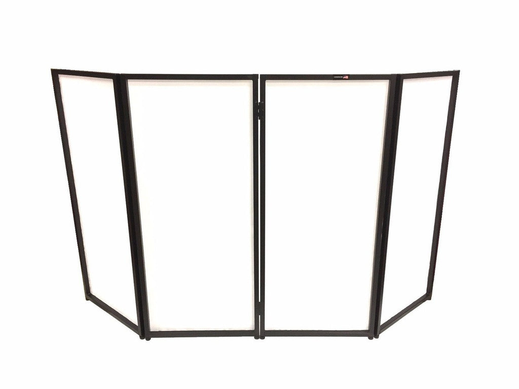 BEAST-4BW (2 Mesh) DJ Event Facade White/Black Scrim Metal Frame Booth+Travel Bag Case