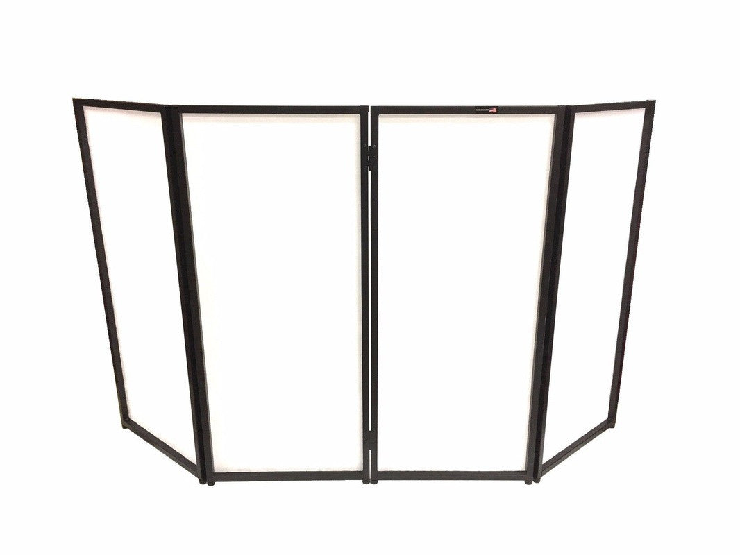 BEAST-4BW (2 Mesh) DJ Event Facade White/Black Scrim Metal Frame Booth+Travel Bag Case