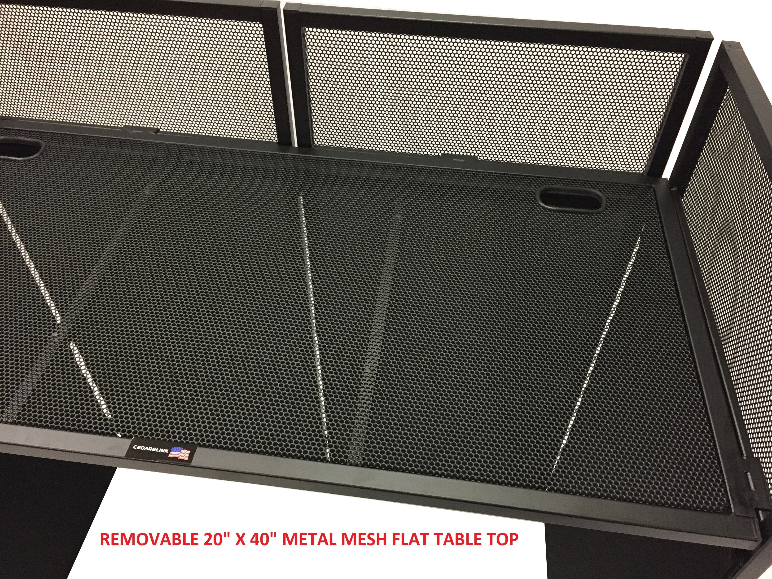 BEAST-7 DJ Event Facade White/Black Scrim Metal Frame Booth + 20" x 40" Flat Table Top