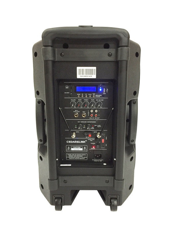 LK-12ABM 12" 2 Way Amplified Loudspeaker With BlueTooth and Wireless Mic Set