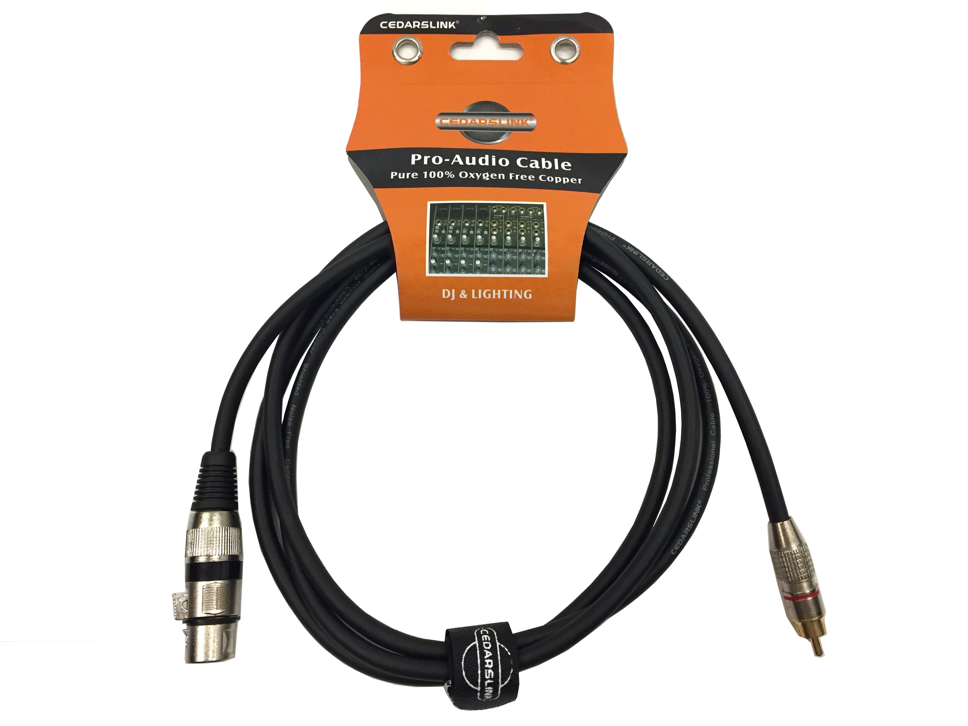 LK-FX-RCAM 6FT Premium Metal RCA-XLR Female 100% Copper Cable Shielded