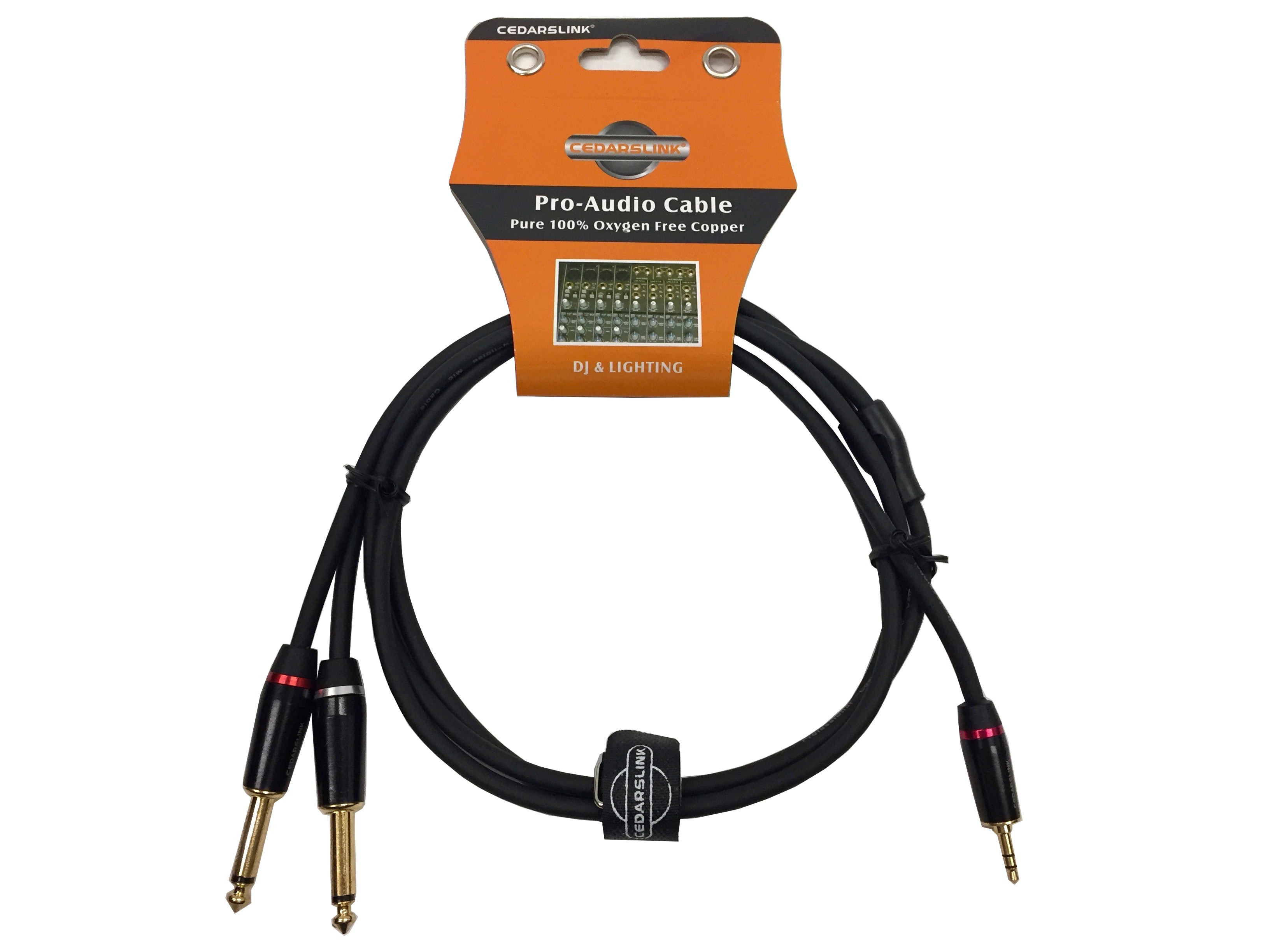 LK-3.5D6.35B 6FT Premium Metal Dual 1/4"-1/4" Male 100% Copper Cable Shielded