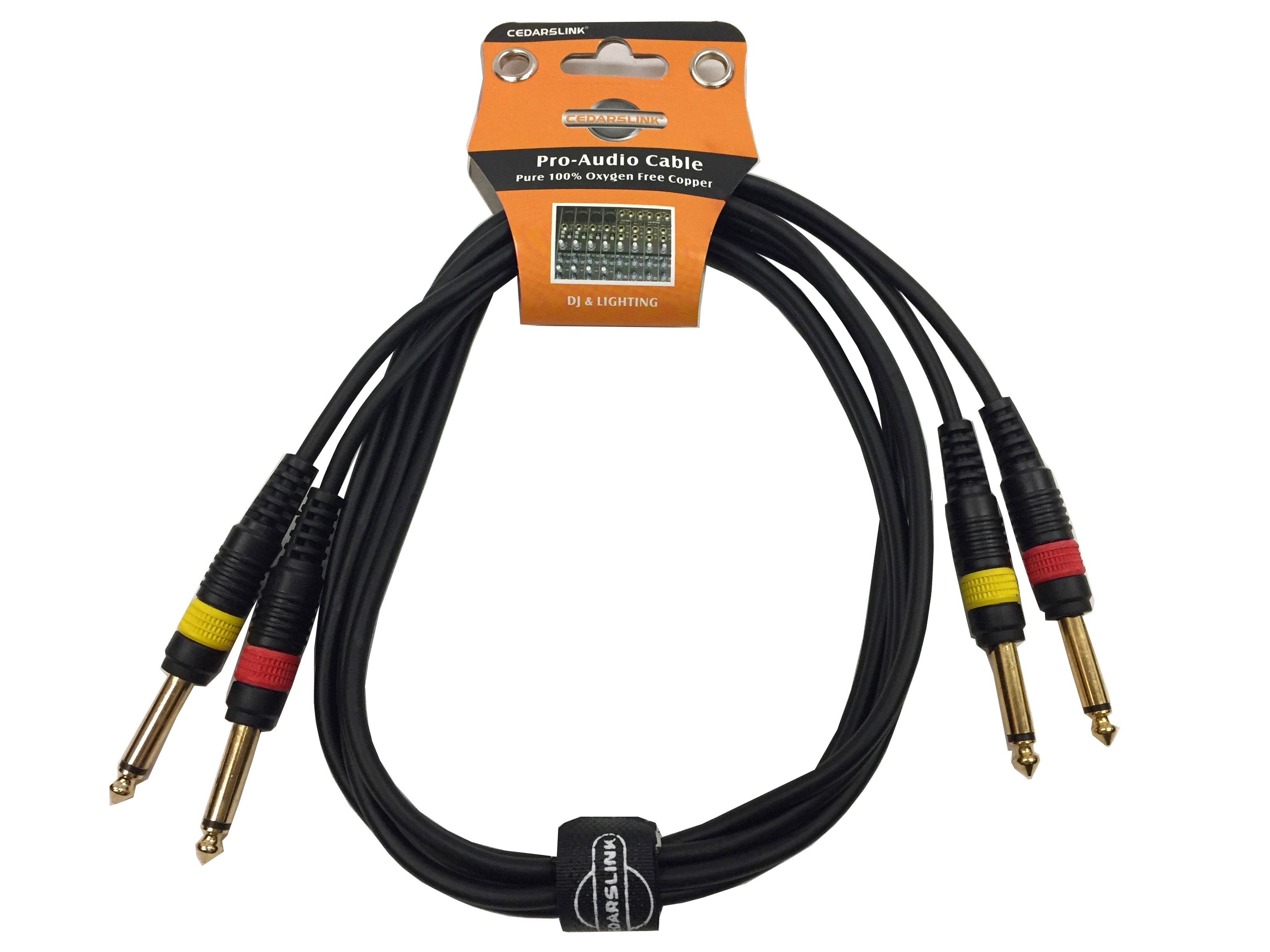 LK-1/4TS to 1/4TS 6FT Premium Dual 1/4"-1/4" Male 100% Copper Cable Shielded