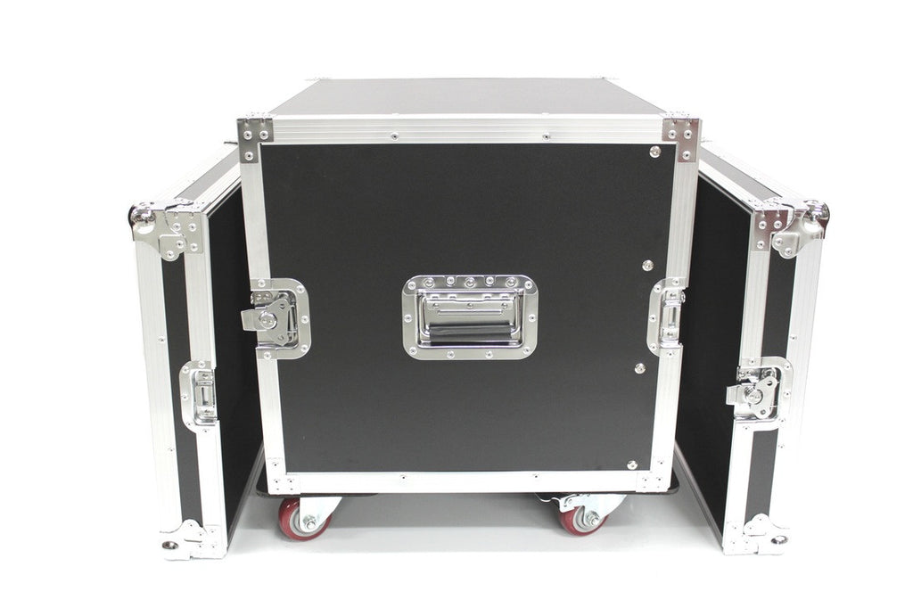 2L10UC-D18 Ten U Two Lid Flight Case With Locking Casters