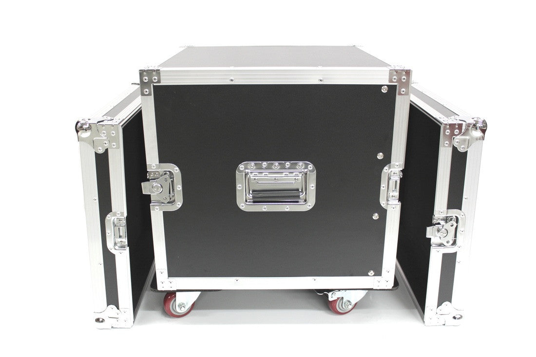 2L10UC-D18 Ten U Two Lid Flight Case With Locking Casters